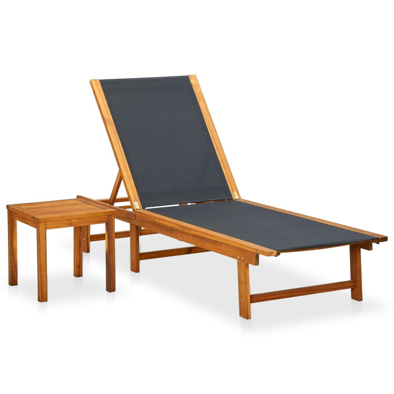 Chaise longue simple en acacia 80 po