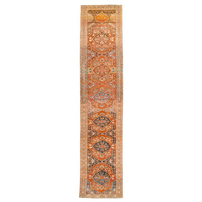 One-of-a-Kind 3'3" X 14'2" 1990s Wool Area Rug in