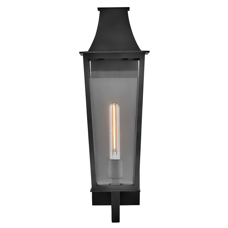 Georgetown 1 - Light Outdoor Wall Lantern, Black, 21.75" H x 7" W x 8" D