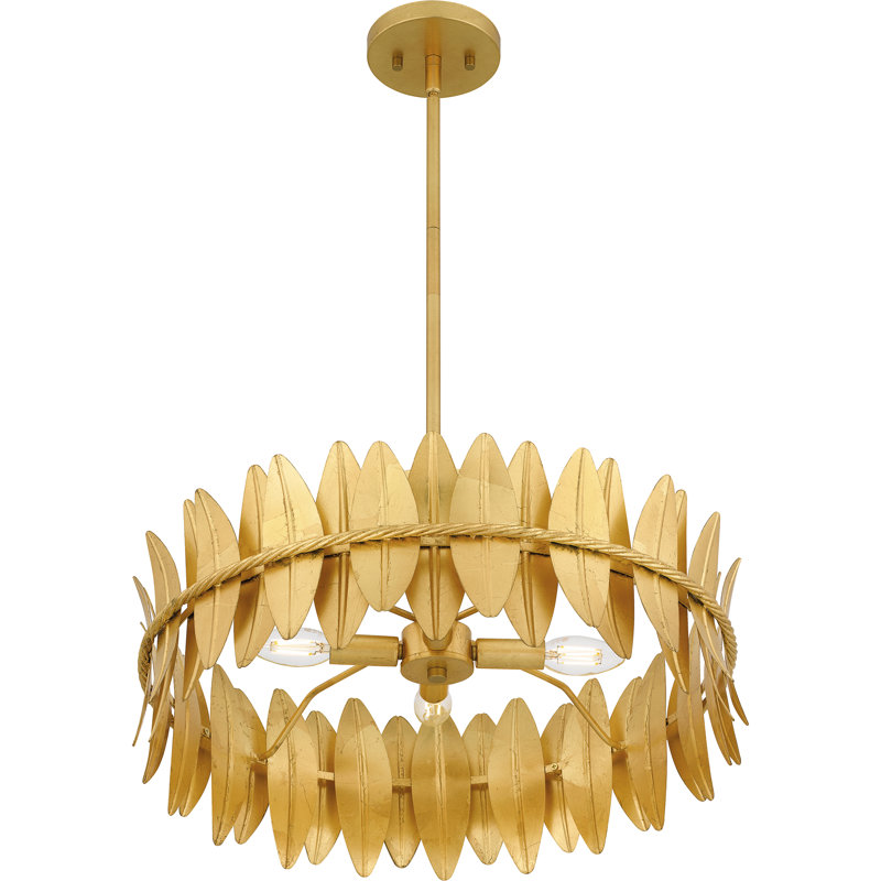Katinia 4-Light Gold Leaf Pendant Light