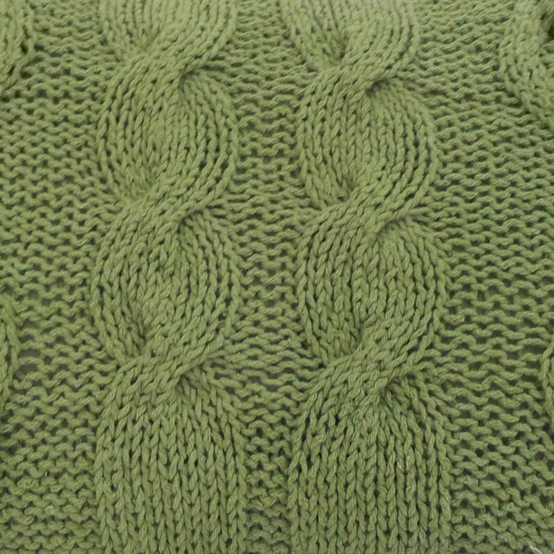  Cotton Lumbar Pillow Cover & Insert, Green