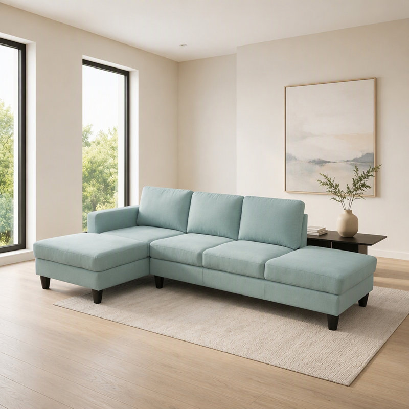 Canapé modulaire en forme de L de 101,5 po avec chaise gauche et repose-pieds Calico
