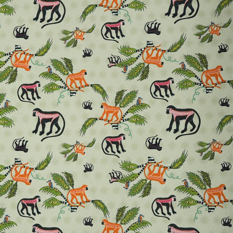 Monkey Palm Heavyweight Linen Fabric, Savannah;Mango