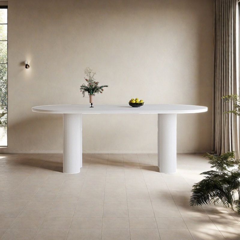 Table de salle à manger en bois massif de style français French Cream, H 29,52 po x L 70,86 po x l 35,43 po