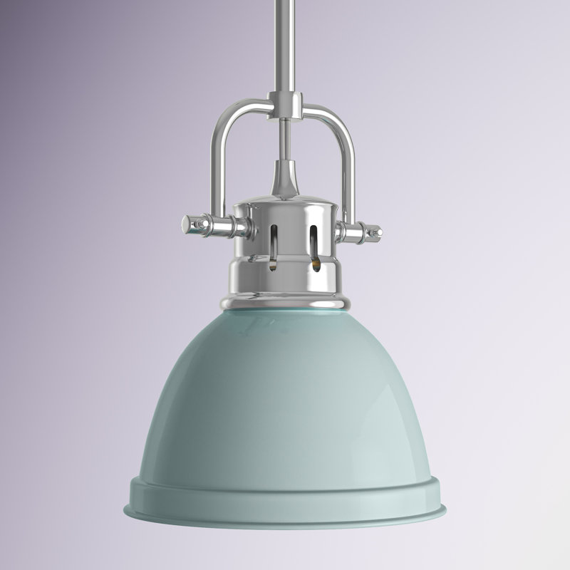 Luminaire suspendu en forme de dôme à 1 lumière Drakeford, Étain, Écume de mer