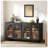 63" Sideboard Buffet Cabinet With Storage,Arched Cabinet with Adjustable Shelves,Credenzas for Living Room,Entryway,Kitchen-1553950457