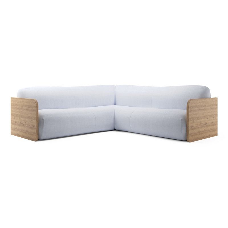 Clarence Sectional, White Polyester Blend