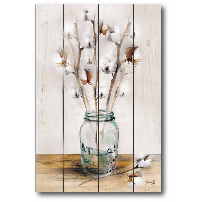 " Cotton In The Mason Jar ", 26" H x 18" W x 1.5" D