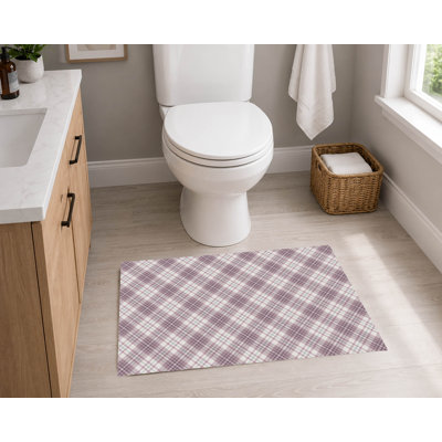 Tapis de toilette antidérapant et antidérapant Chinny Tartan