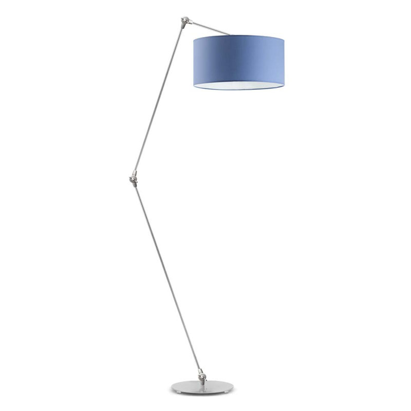Ayal 177cm Task Floor Lamp, Silver, Blue