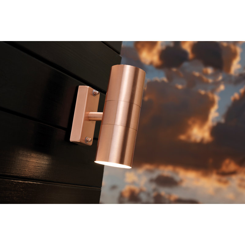 Scandinavian 17cm H Outdoor Armed Sconce, Copper