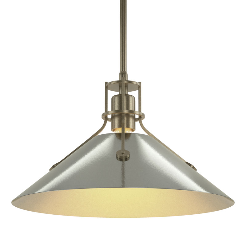 Henry 1 - Light Single Cone Pendant, Bronze, Soft Gold, 56.3'' H X 14.4'' W X 14.4'' D