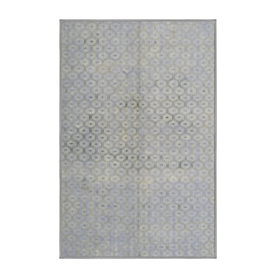 Tapis géométrique en laine gris