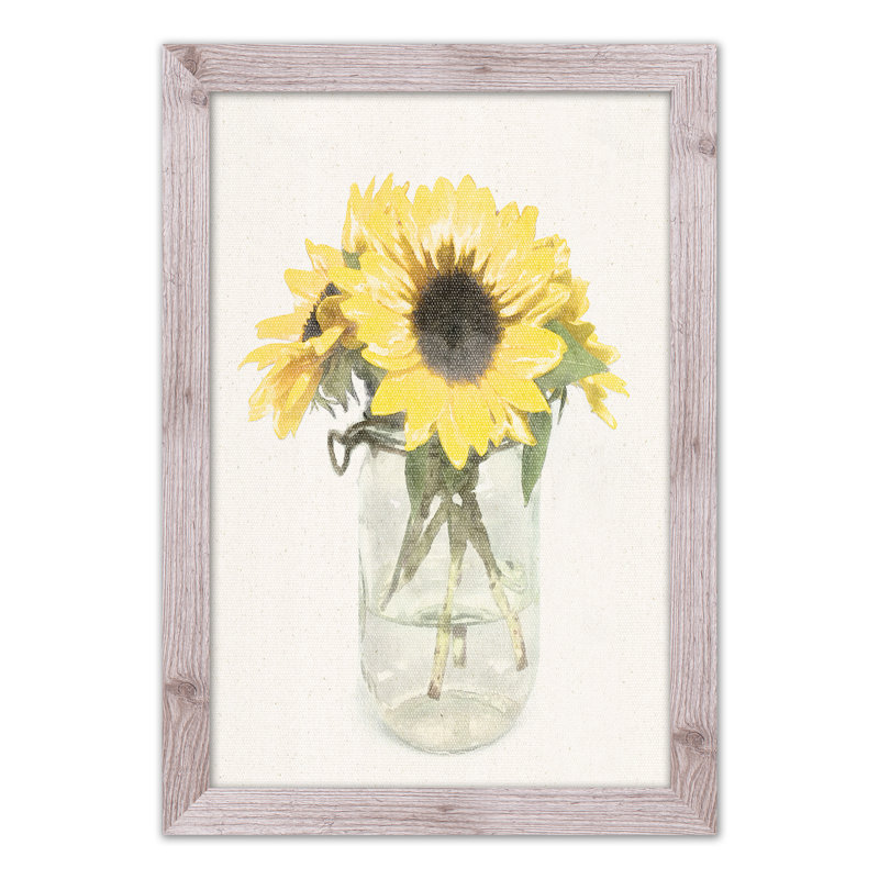 Lin tournesols, reproduction encadrée, H 30 po x l 20 po x P 0,75 po