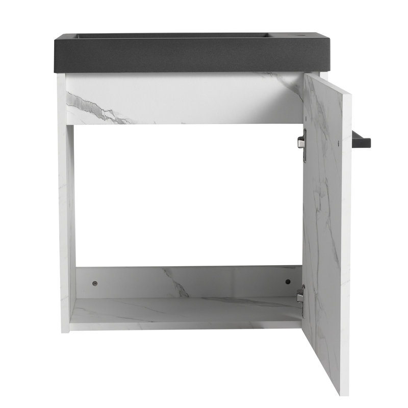 Jayvon 19.73'' Single Bathroom Vanity with Resin Top, Black