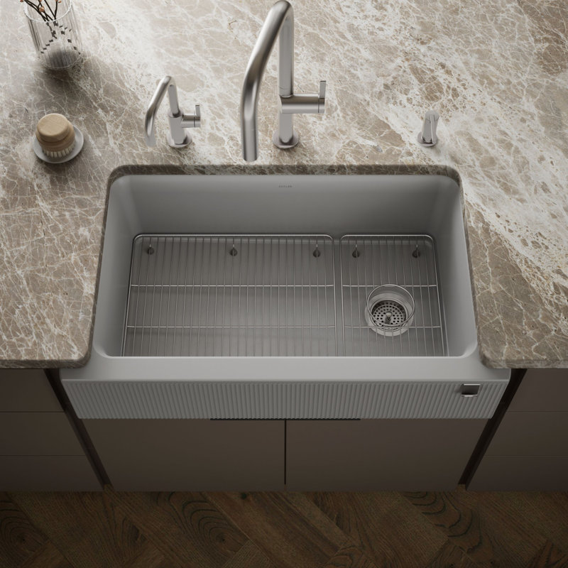Évier de cuisine de cuisine encastré à simple cuve Cairn®, Gris mat
