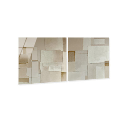 Vanilla Set High-Gloss Frameless Acrylic Glass Wall Art Abstract Print by Oliver Gal, Ready to Hang, 12 x 12