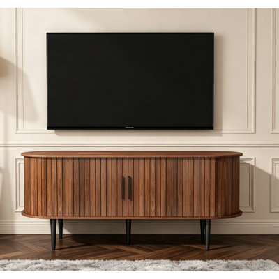 TV Stand, Modern TV Console Table With Storage Compartment And Sliding Door, Gaming Entertainment Center With Cabinet