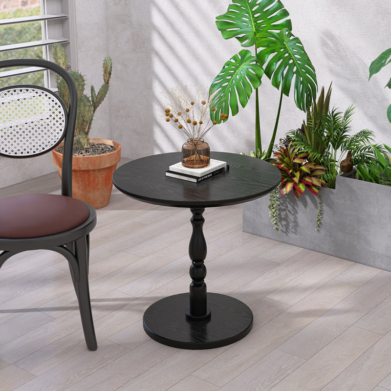 Table d'appoint ronde 23 po, table d'appoint ronde, petite table pour petits espaces, Noir antique