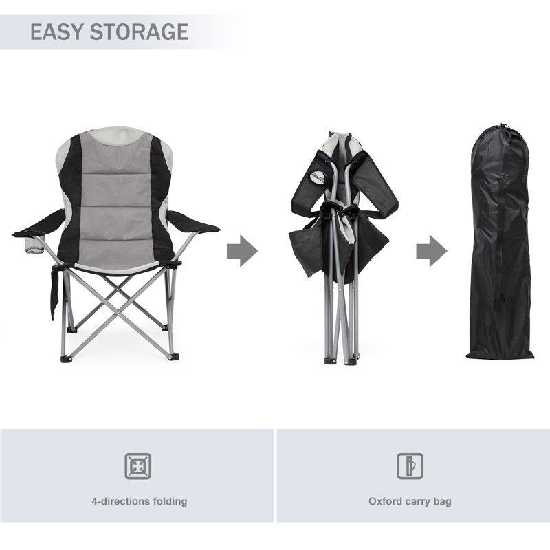 Folding Camping Chair, Black/Grey