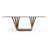 Kupang Glass + Walnut Rectangular Dining Table