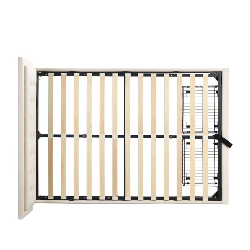 Upholstered Bed, Small Double (4'), Cream