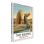 The Kelpies, Scotland - Romantic Canal Guardians Travel Poster. Giclee Print On Wrapped Canvas. Wall Art, Home Decor - Monuments & Sculptures, Scotland - Wrapped Canvas Print-202871613