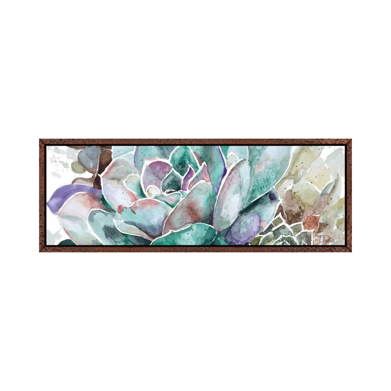 Desert Flower 1 Piece Floater Frame Panoramic Wall Art on Canvas, 182.88 cm H x 60.96 cm W, Classic Wood