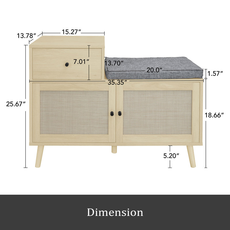Armoire à chaussures 2 portes avec 1 tiroir, armoire à chaussures moderne autoportante, pour entrée
