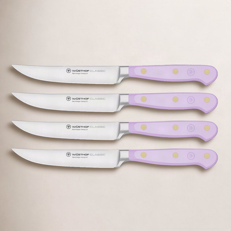 WÜSTHOF Classic Purple Yam 4-Piece Steak Knife Set, Purple Yam