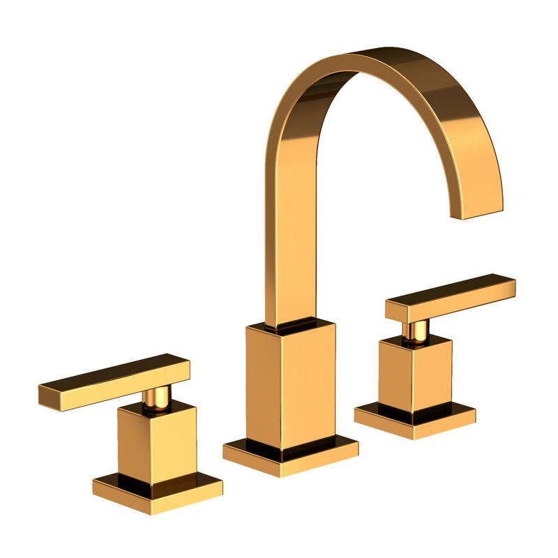 Secant Widespread Bathroom Faucet with Drain Assembly, Polished Gold (PVD)
