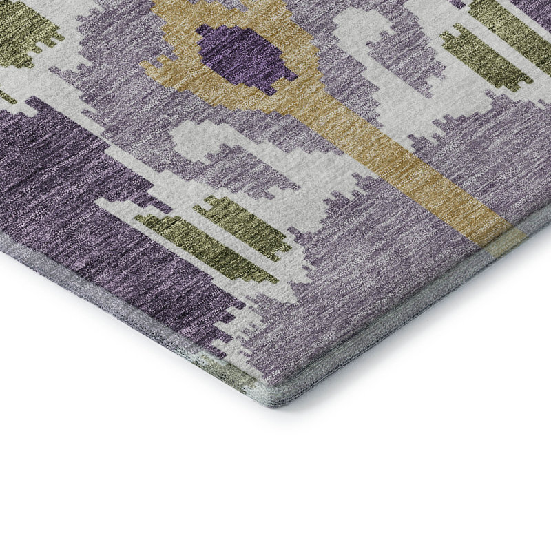 Premium Machine Washable Prisco Purple Rug, Rectangle 3' x 5'