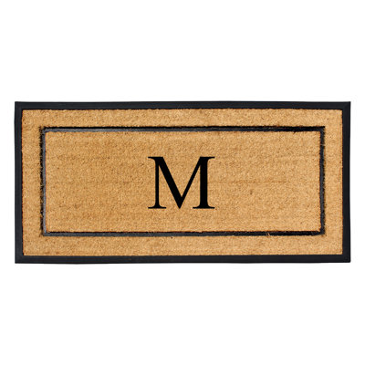 Ironton Natural Coir & Rubber Large Monogrammed Doormat, Thick Durable Entry Mats for Entrance Heavy Duty, Thin Profile, Long Lasting Front Door Mat - 30"x60"