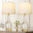 25.5" Mosaic Shell Tiles Tile Table Lamp Set Of 2, Modern Gold Bedside Table Lamp With Dual USB Charging Ports, 3 Colour Modes Adjustment Touch Control Table Lamp For Living Room, Bedroom