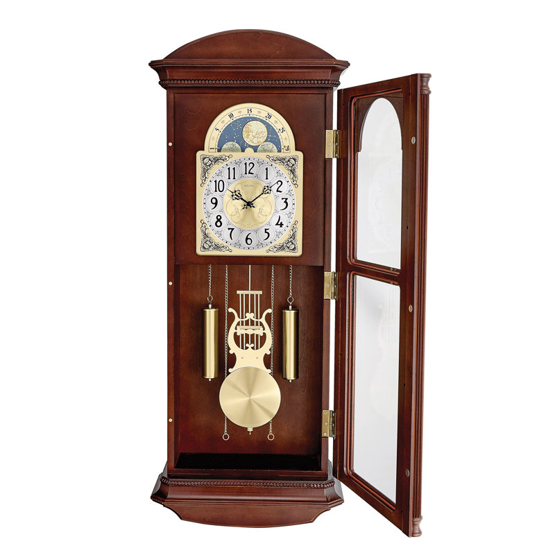 Litchfield Solid Wood Pendulum Wall Clock with Chime, C4332