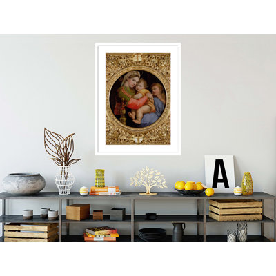 «The Madonna of the Chair» par Raphael, impression giclée sur cadre