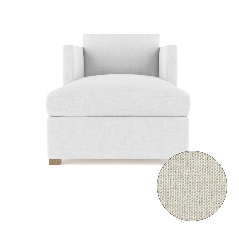 Madison Chaise Lounge, Plush Velvet Oyster, Weathered