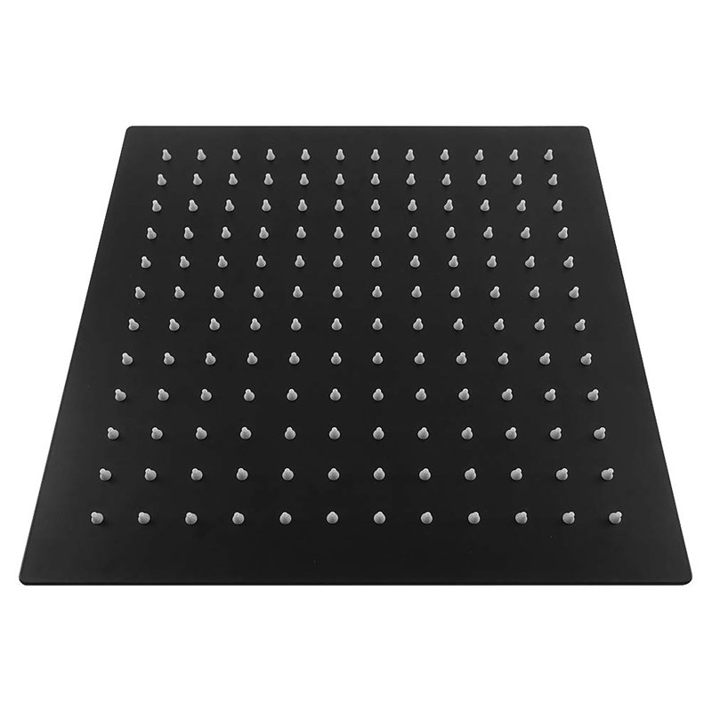 High Flow Stainless Steel Square Rainfall Shower, Matte Black
