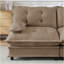 Canapé modulaire modulaire en forme de U 107 po avec 2 repose-pieds, canapé à 3 places en chenille profonde avec coussin en treillis confortable décoré, chambre à coucher et appartement, café clair-1602136231-1602136225