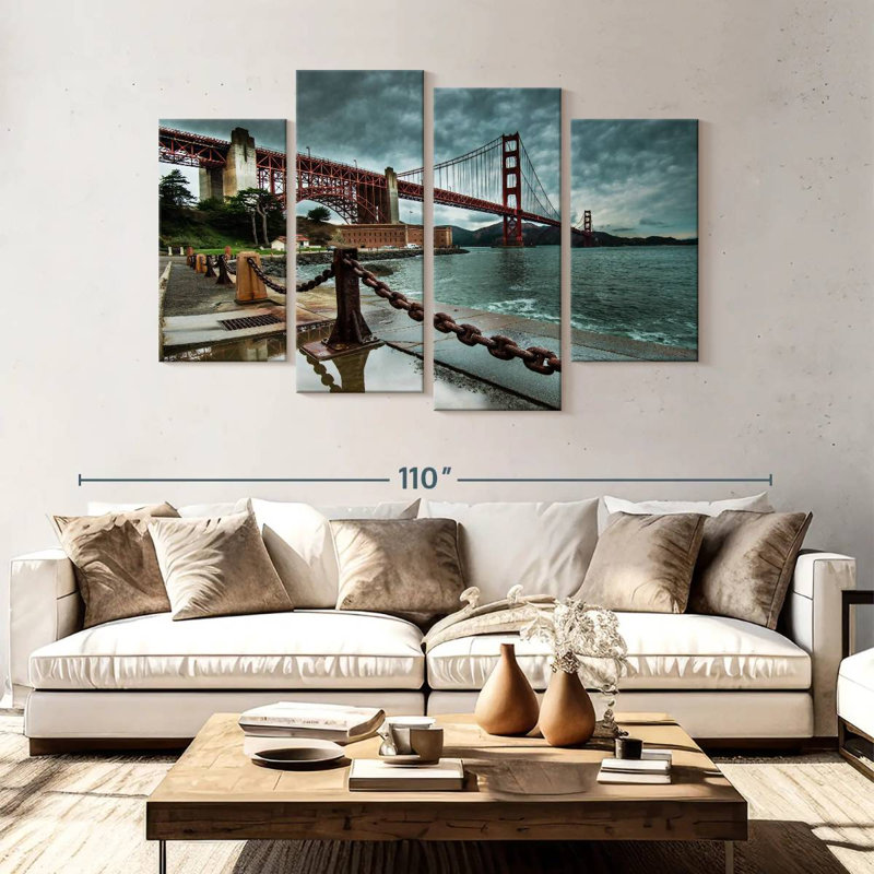 Nicci Overcast Golden Gate Bridge, 54" H x 84" W