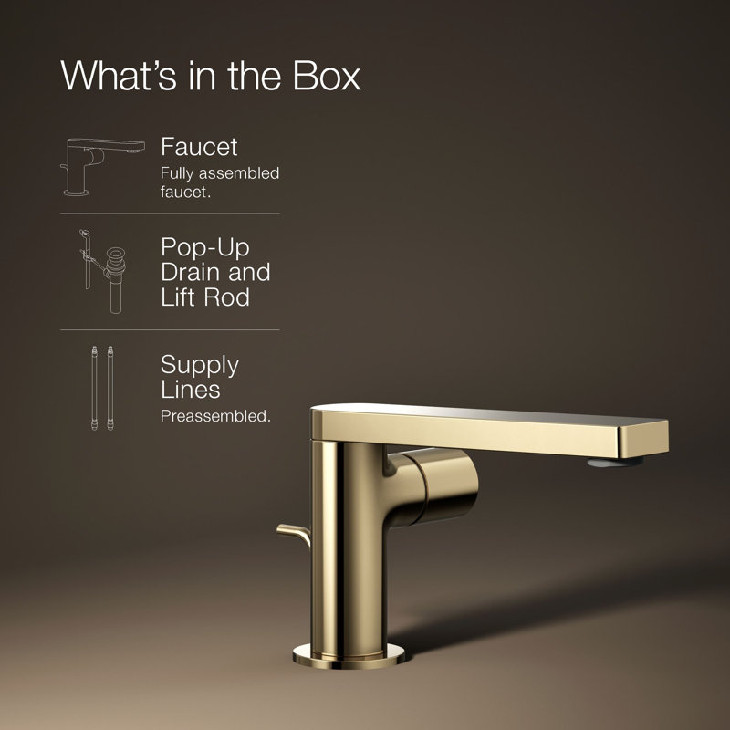 Single-Handle Bathroom Faucet, Vibrant French Gold