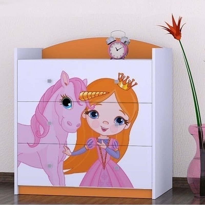 Kongsberg Kids 3 - Drawer Chest, Orange