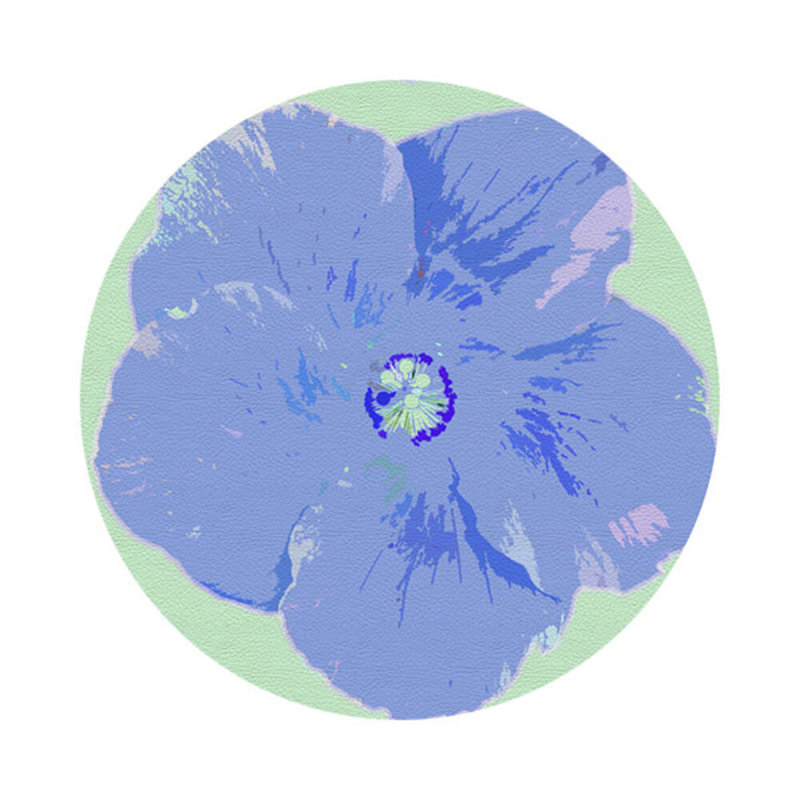 Hibiscus Orchid Vegan Leather Round Coasters, Clematis