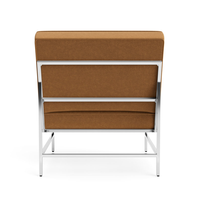 Major Chair, Performance Velvet - Hazelnut, Polished Stainless Steel