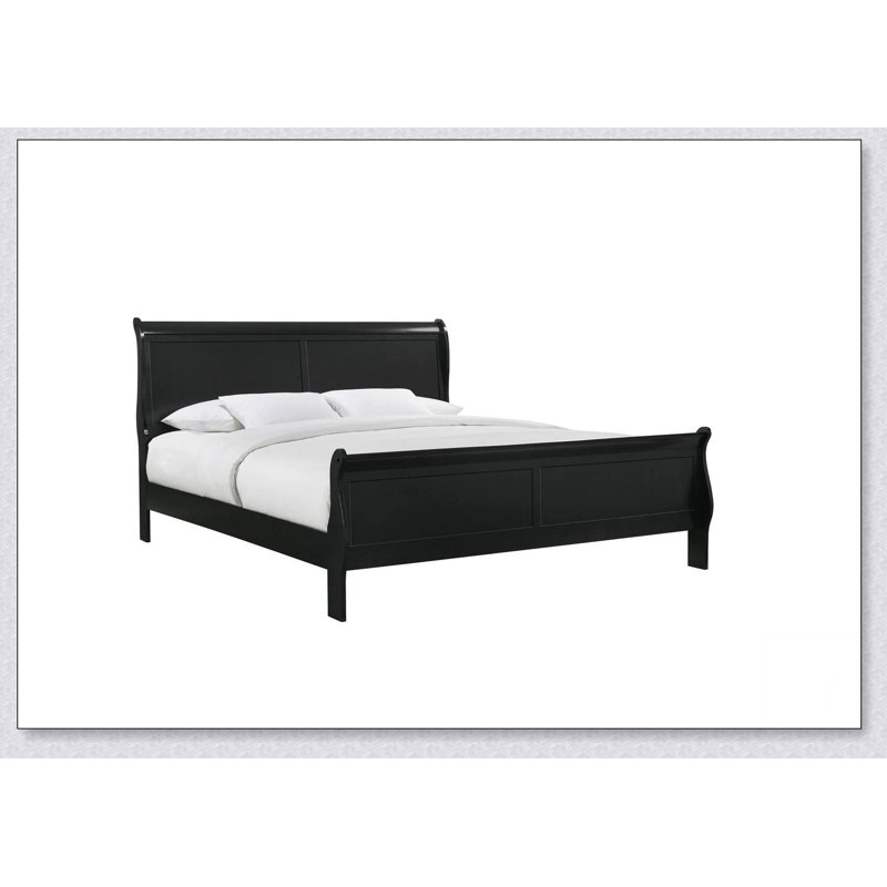 Mobilier de chambre à coucher en bois massif Louis Louis, Noir