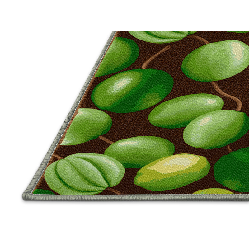 Washable Mamoncillo Fruits Area Rug, Round 8'