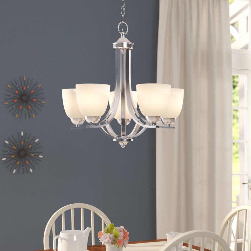 Hayden 5 - Light Dimmable Classic / Traditional Chandelier, Satin Nickel