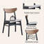 Ensemble de 2 chaises d'appoint en lin gris, noyer et finition noire