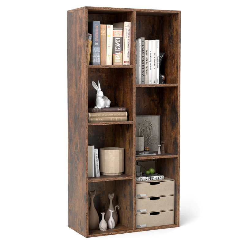 106cm H x 49cm W Cube Bookcase, Brown
