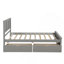 Lit plateforme avec rangement, 2 tiroirs avec roulettes, structure simple-68473049